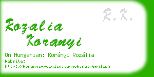 rozalia koranyi business card